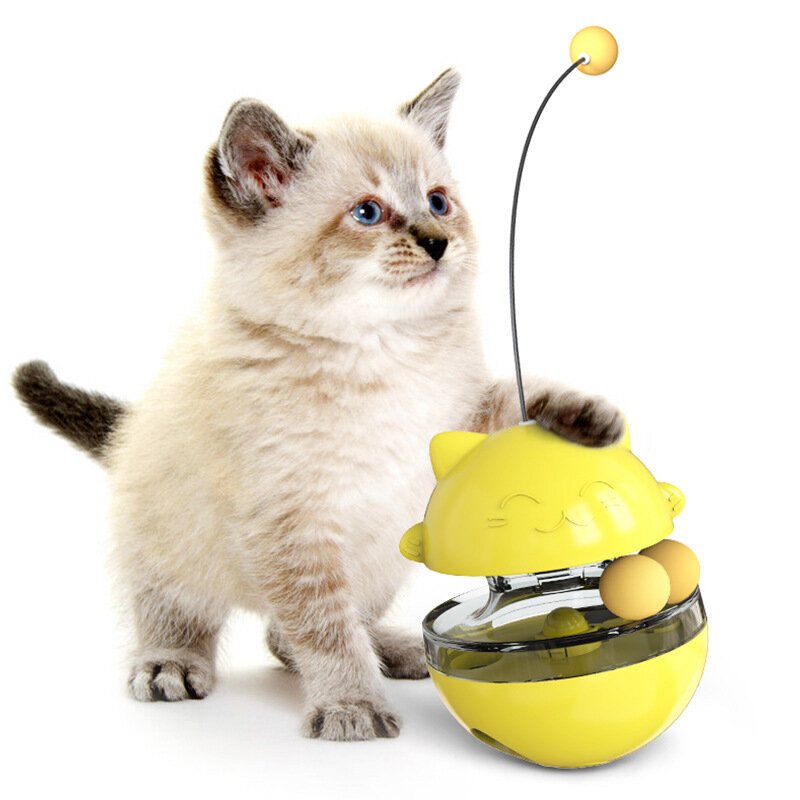 3-i-1 Interaktiv Katt Som Läcker Matboll Med Retande Trollstav Slow Food För Husdjur