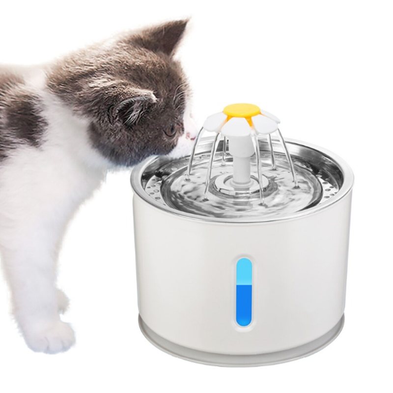 Automatisk Dricksfontän För Katter 1.5w 100~240v Med Led Mute Water Dispenser Eu/us Plug Pet Supplies
