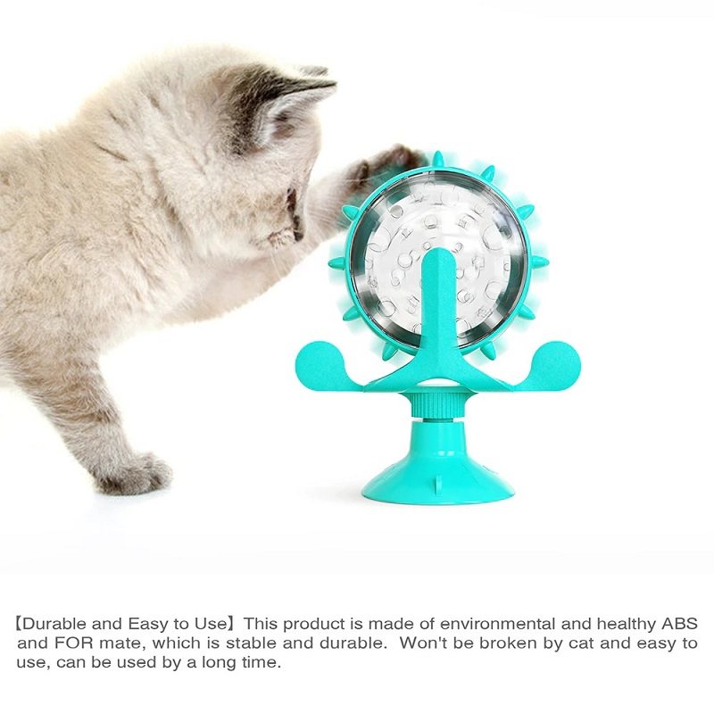 Cat Leaking Interactive Roterable Wheel Toy