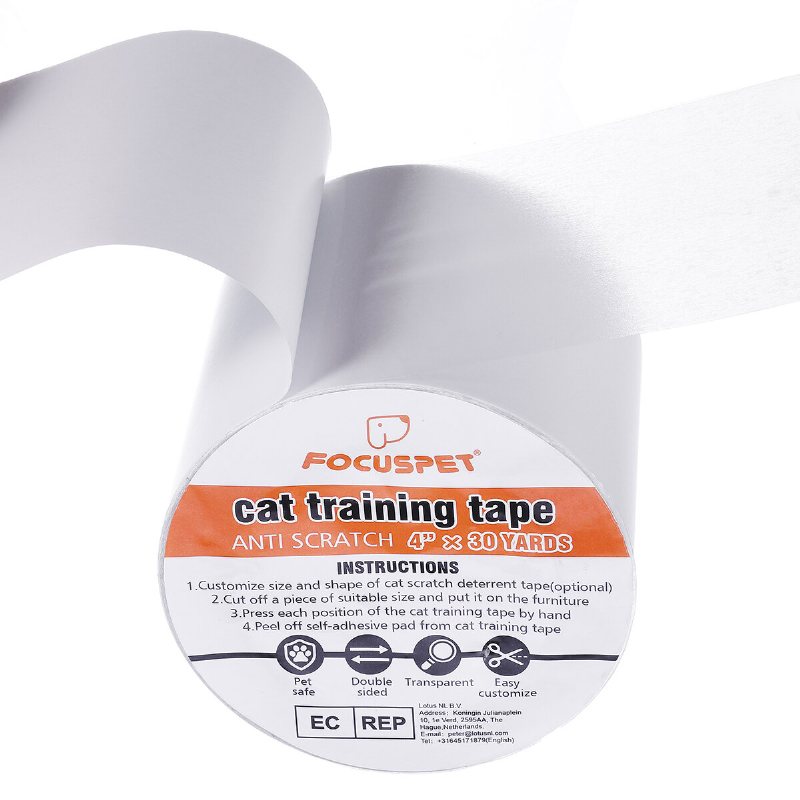 Focuspet Pet Scratch Tape Avskräckande 4" X 33 Yards (33 % Bredare) Möbelskydd Från Cats Cat Training Pad Dubbelsidiga