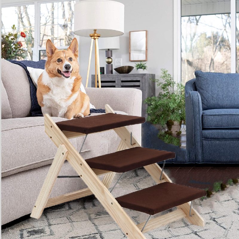 Pawgiant 2-i-1 Hundtrappa & Ramp Hopfällbart Brett Steg För Höga Sängar Soffa Och Bilar För Små Medelstora Och Stora Hundar Husdjurstrappor För Inomhus/utomhus Hemma Eller Resestöd Upp Till 130 Pund