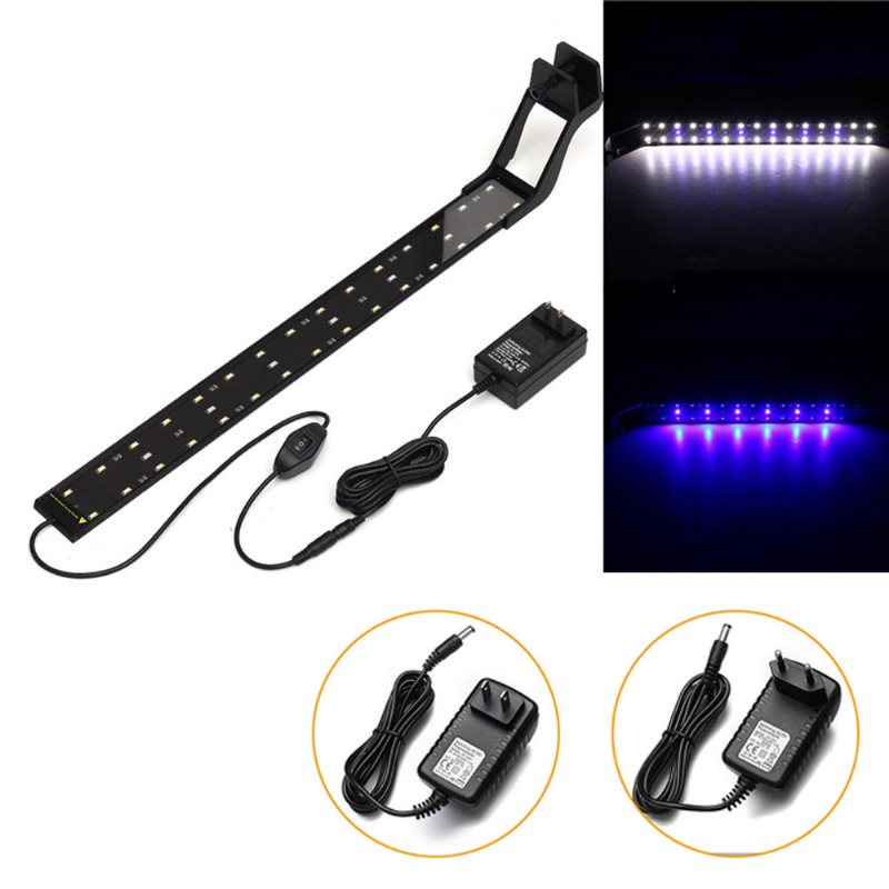14w 53 cm Blå & Vit Led Justerbar Aquarium Fish Tank Lamp Super Slim Clip On Light