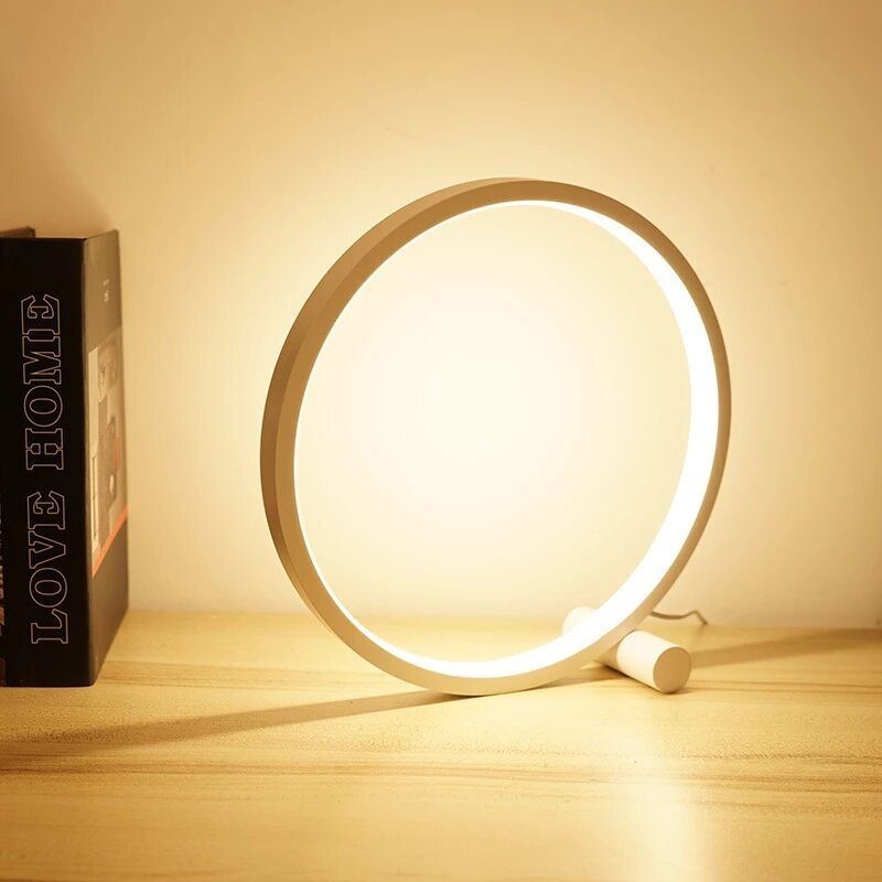 15 cm Led Dimbar Bordslampa Cirkulär Skrivbordslampor Usb Nattlampa För Vardagsrummet Sänglampa
