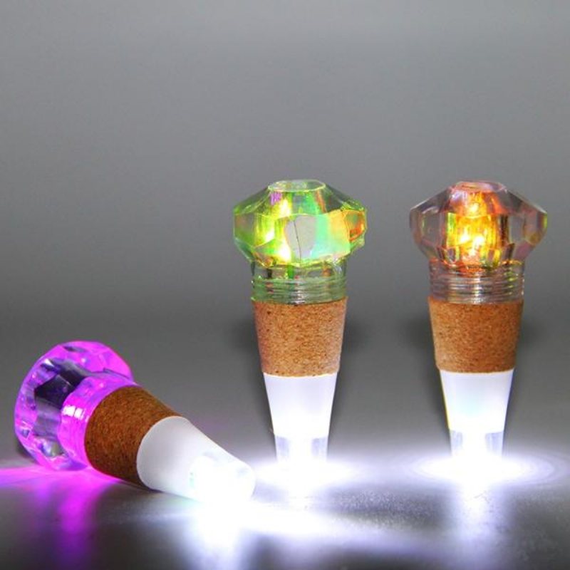 1w Färgglad Led-diamantform Vinflasklock Cork Light Usb Uppladdningsbar Hemfestdekor