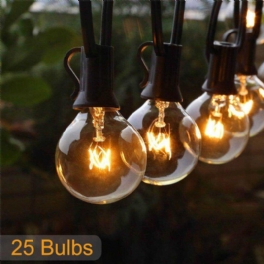 25ft Uteplats String Light Christmas G40 Globe Festoon Bulb Fairy Utomhusfest Trädgård Garland Dekorativa Bröllopsbelysning