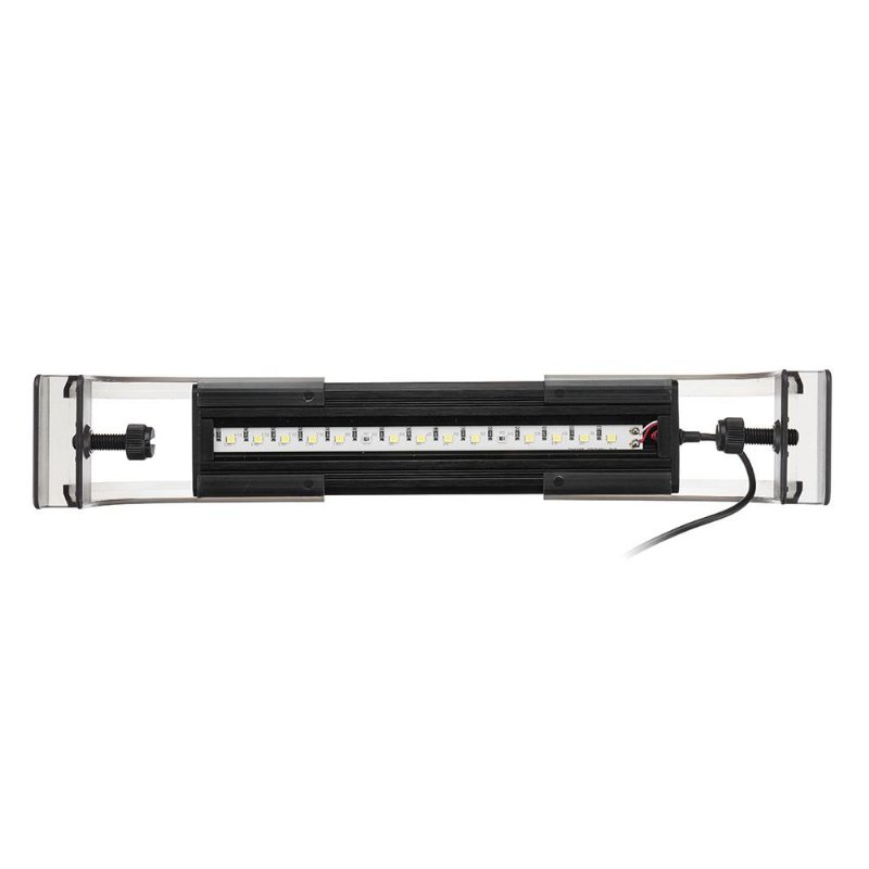 2.5w 18cm Justerbar 2835 Led Aquarium Fish Tank Super Slim Light Lamp Svart