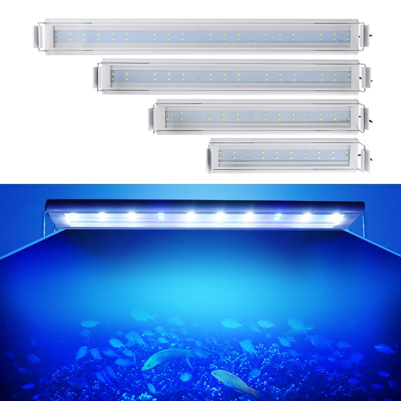 3/5/7/9w 220v Us-kontakt Fish Tank Lamp Led Energisnål Blå+vit Ljuslinjebrytare