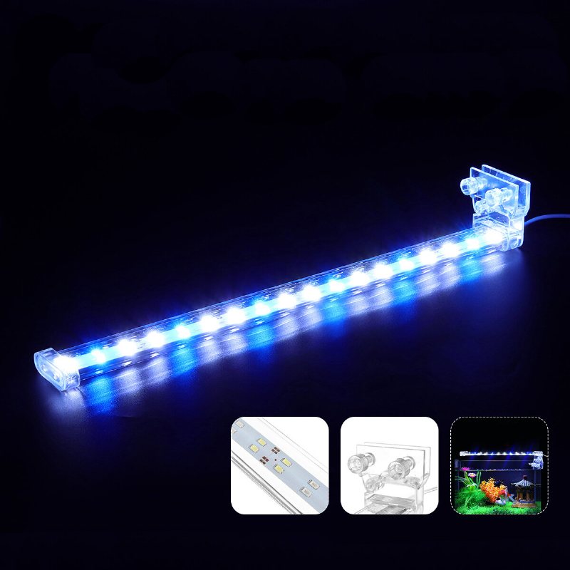 3/6/9/12w Led Aquarium Clip Light Fish Tank Vattenväxtlampa Dekor 110-240v