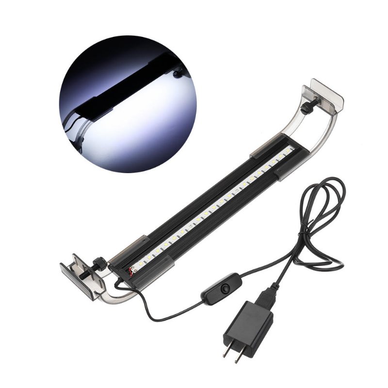3.5w 25cm Justerbar 2835 Led Aquarium Fish Tank Super Slim Light Lampa Svart