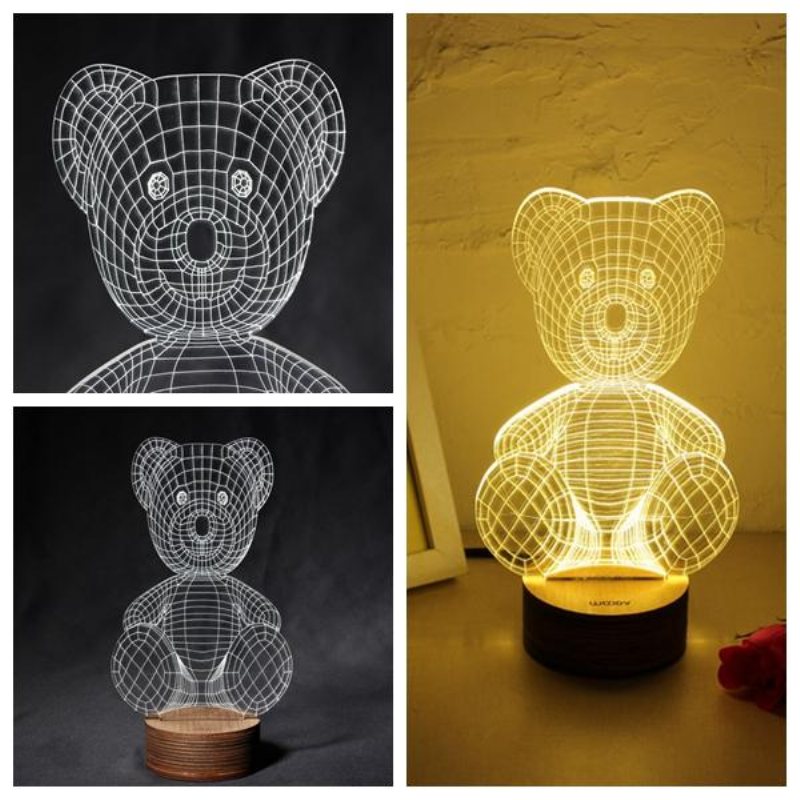 3d Visuell Led Liten Bordsnattlampa För Julens Alla Hjärtans Dag