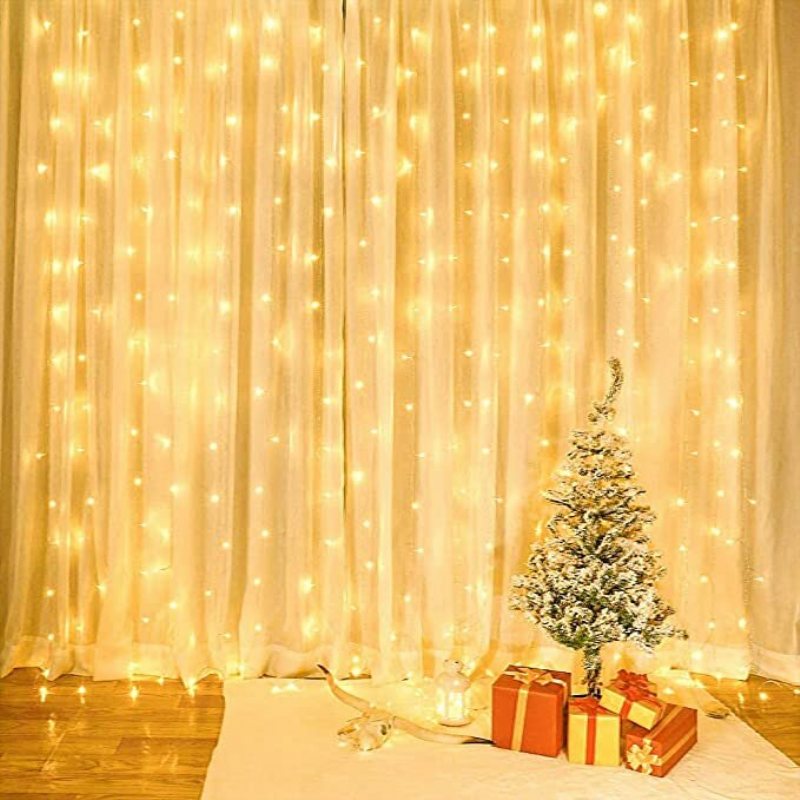 3x3m300 Gytf Gardinljus Med Ljudaktiverad Usb-driven Led Fairy Christmas Lights Med Fjärrsynkronisering Till Musikinställning 8-läges Hänglampa För Bröllopsdekorationer I Sovrummet