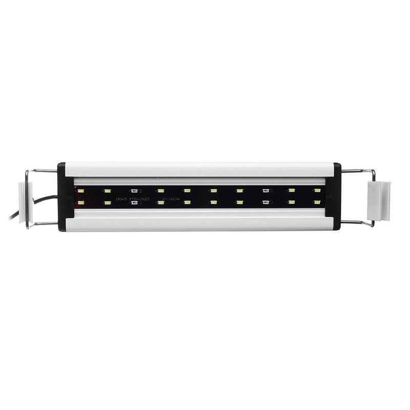 6w 20 Led Aquarium Fish Tank Light Panel Blå+vit Lampa Justerbar Aluminium