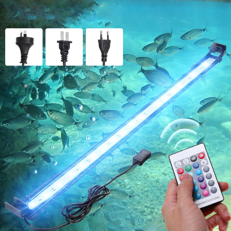 72cm 24w Aquarium Light Lamp Led Belysning Inomhusväxter Fiske Luminaria Rgb Dimmer Med Fjärrkontroll