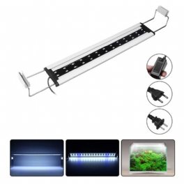8w 26 Led Aquarium Fish Tank Light Panel Blå+vit Lampa Justerbar Aluminium