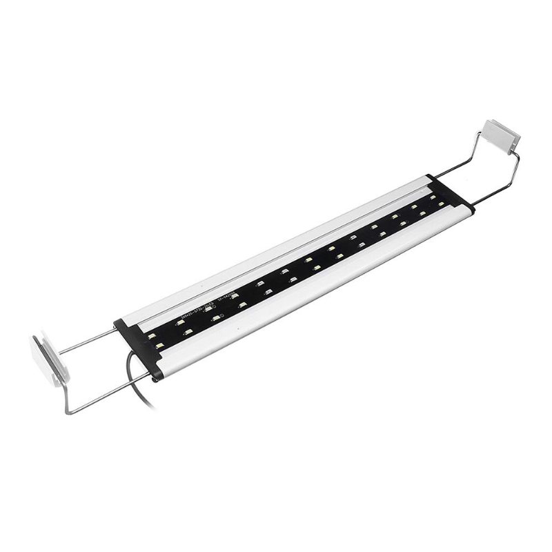 8w 26 Led Aquarium Fish Tank Light Panel Blå+vit Lampa Justerbar Aluminium