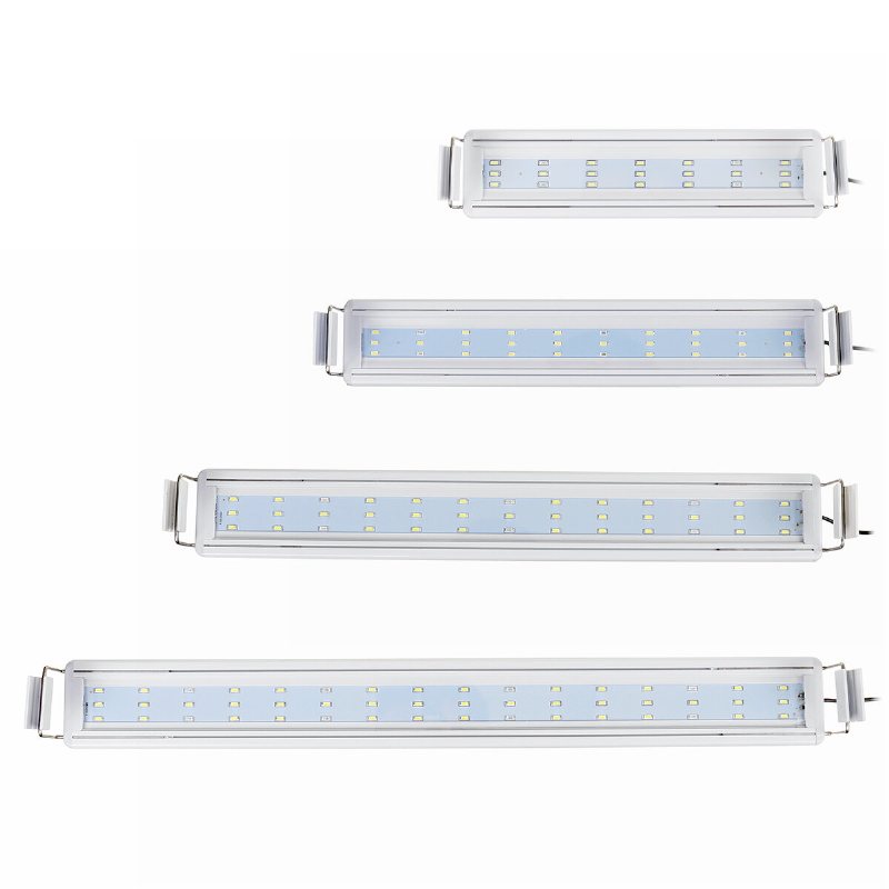 Aquarium Fish Tank Eu Plug Led Light Over-head Blå+vit Lampa Växter Månbelysning