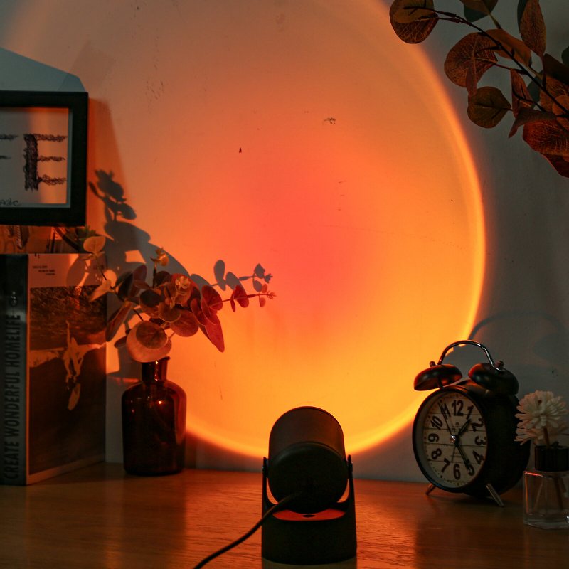 Charminer 180° Rotation Solnedgångsprojektion Led-ljus Solnedgångsdekor Fotografisk Usb-nattlampa För Sovrum Vardagsrum Hem Fest