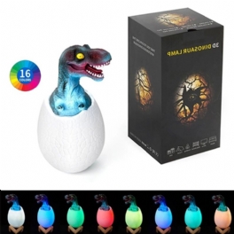 Dinosaurielampa 3d-utskrift Nattljus Uppladdningsbar 3 Färg/16 Färger Induktionsbordslampor Dekoration Barngåva Fjärrkontroll Led-ljus