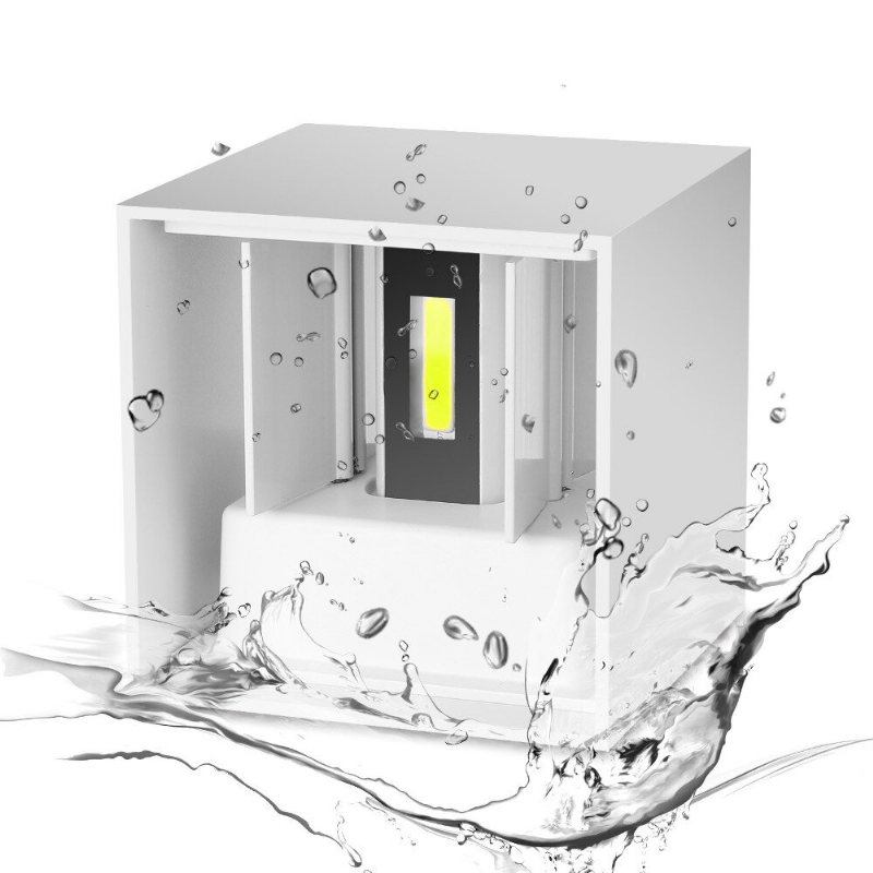 Dx-ct1 Ac 220v Vattentät 7w Aluminium Cube Cob Led Vägglampa Ljus Modern Hembelysning
