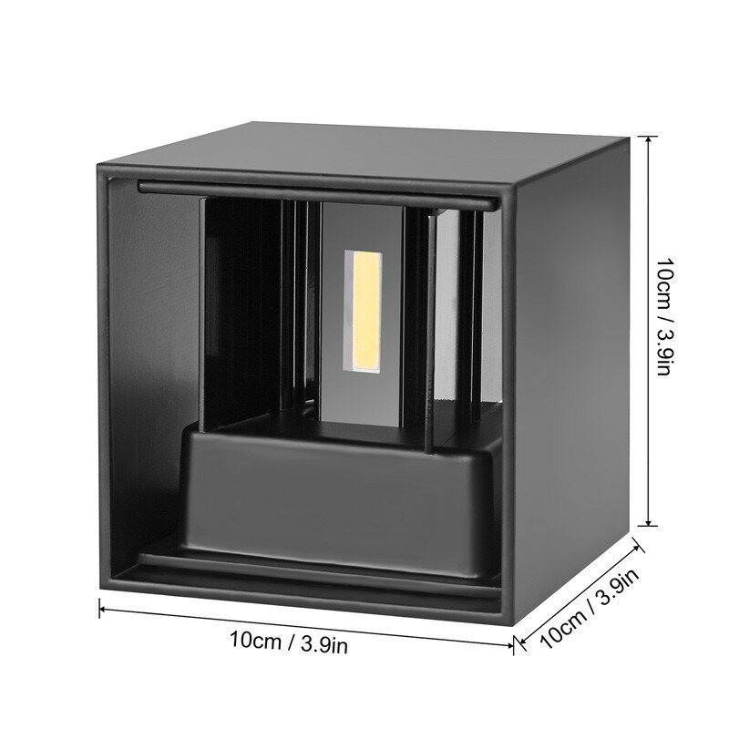Dx-ct1 Ac 220v Vattentät 7w Aluminium Cube Cob Led Vägglampa Ljus Modern Hembelysning