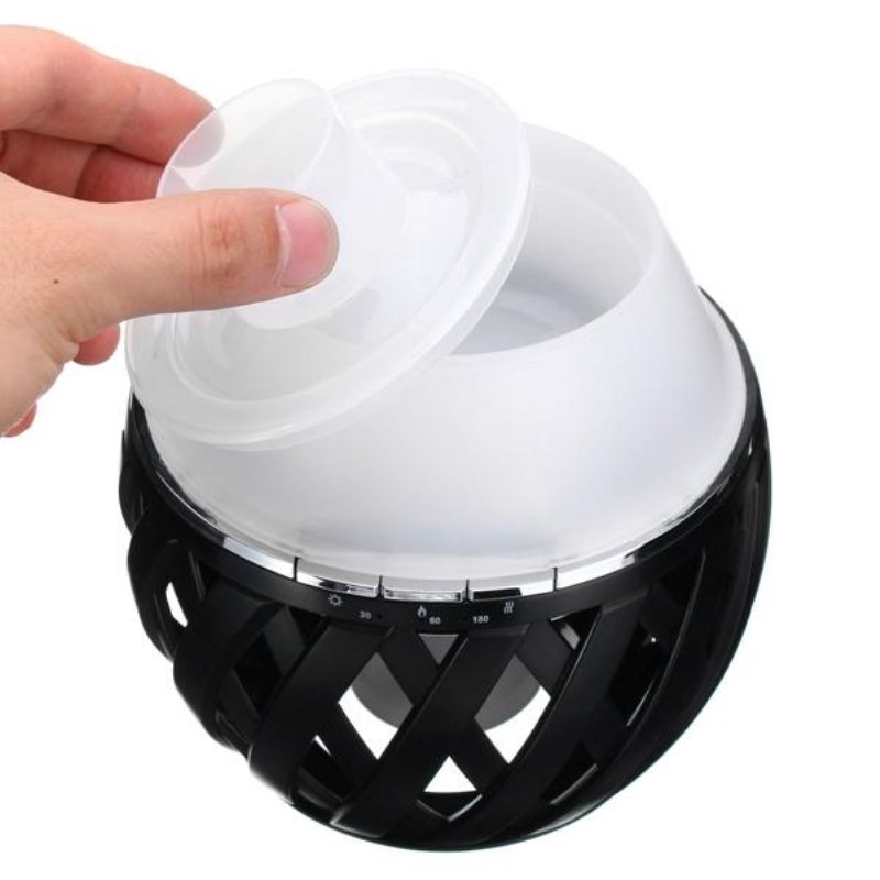 Färgglad Led Torch Flame Flicker Nattljus Luftfuktare Aroma Oil Diffuser Luftrenare