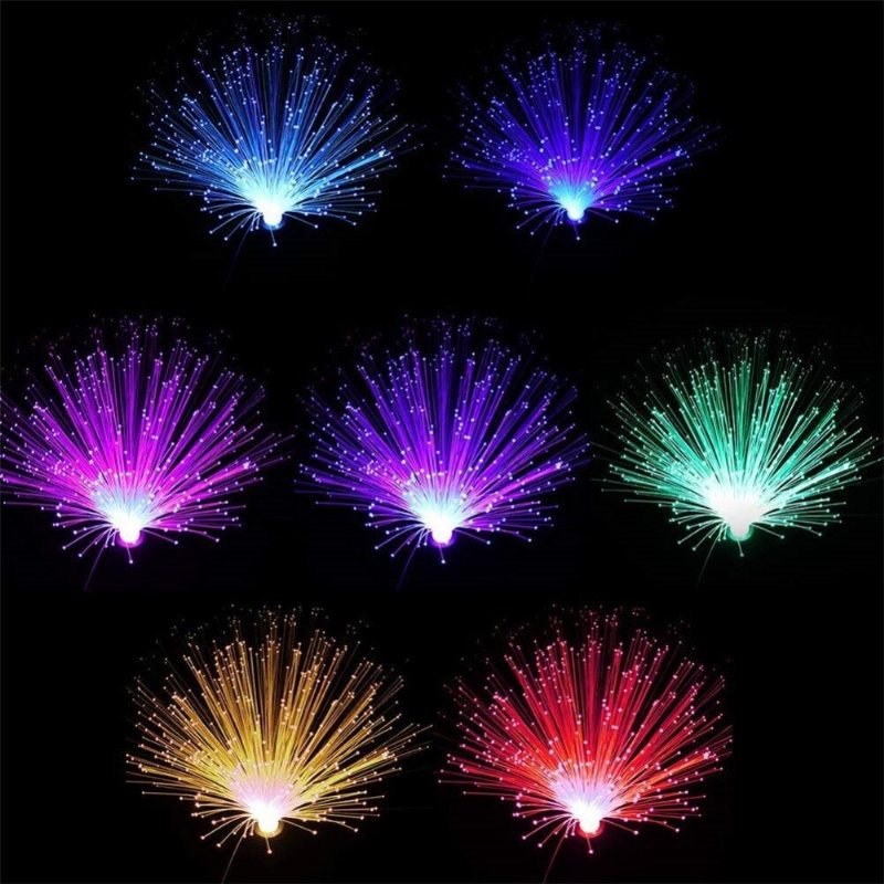Flerfärgad Led Fiberoptisk Lampa Ljus Inredning Centerpiece Holiday Bröllopslampa Led Nattlampa