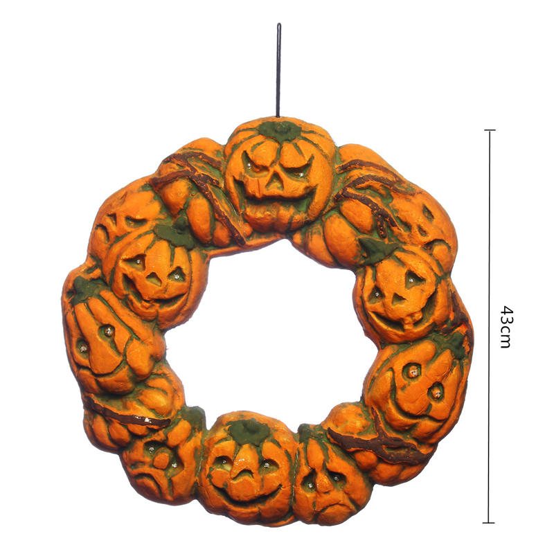 Halloween Spooky Wreath Led Lantern Led Pumpkin Light Dörrhängare Heminredning