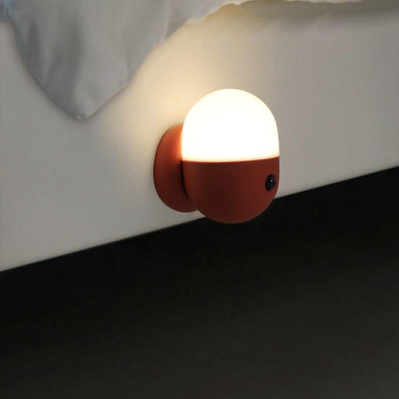 Kapsel Led Nattljus Skyddsbar Pir Motion Uppladdningsbar Magnetisk Vägglampa Skrivbordslampa Trapp Korridor