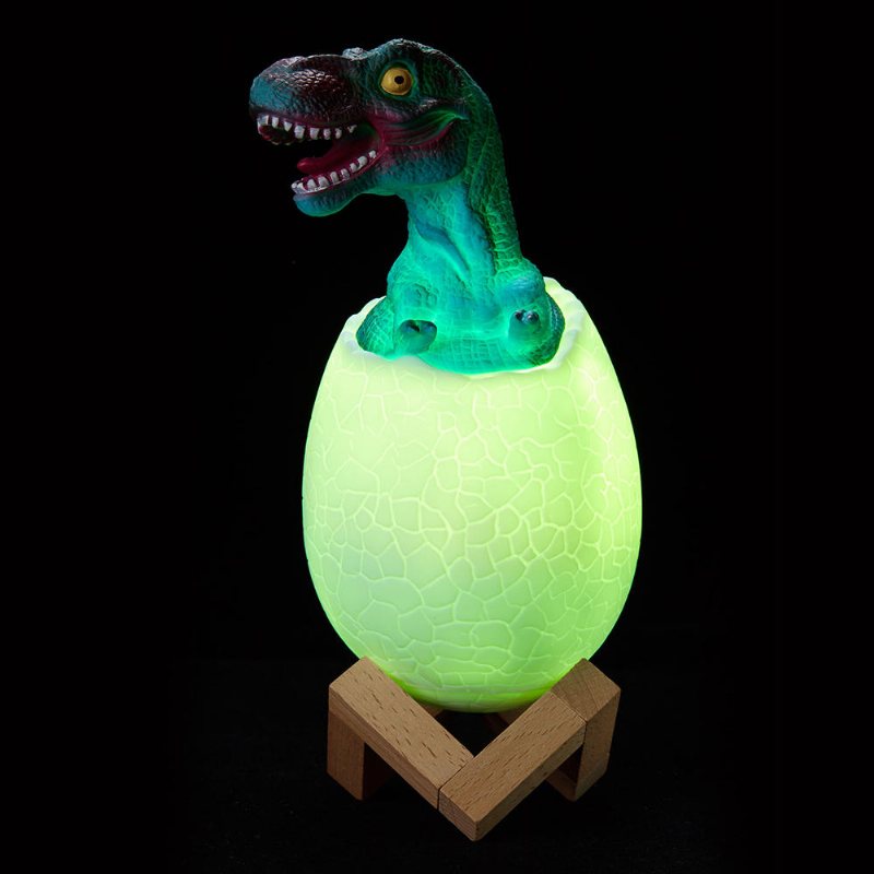 Kl-02 Dekorativ 3d Tyrannosaurus Ägg Smart Nattlampa 16 Färger Fjärrkontroll Touch Switch Led För Julklapp
