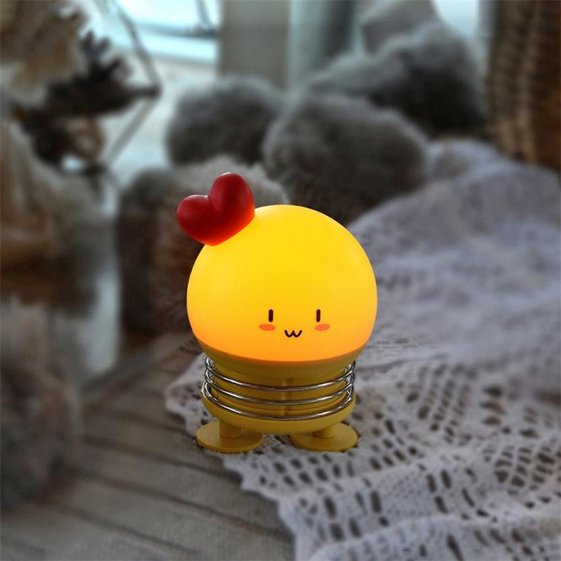Kreativ Led Cartoon Spring Switch Kanin Hjort Nattlampa För Barn Leksak Tryckavlastning Present