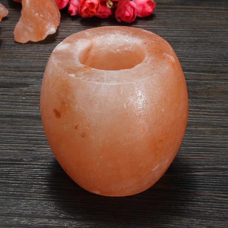 Kristall Himalaya Nattljus Ljusstake Natural Salt Rock Tea Light Luftrenande Bordslampa