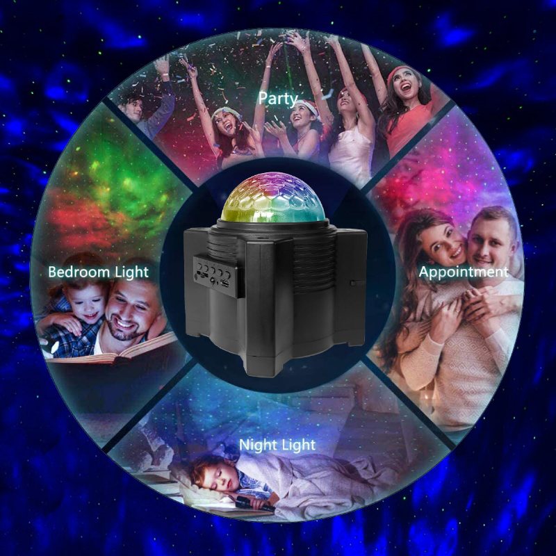 Led Galaxy Projector Nebula Nattljus Stämningslampa Med Fjärrkontroll Med Bluetooth-högtalare För Barn Och Vuxna Inredning I Sovrum/fest/hemmiljö