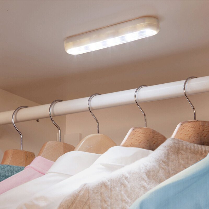 Rektangulär 4led Touch Sensor Nattljus Garderob Skåp Lampa Hem Inomhusdekor
