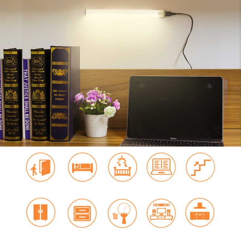 Solmore 3pcs 80 Led-skåpsljus Smd2835 Usb Touch Dimbar Hemrumsgarderob Barlampa Eu-kontakt