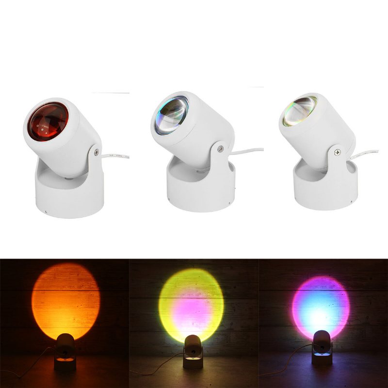 Solnedgångsprojektion Led Nattljus Regnbågsgolvstativ Modern Lampa Hemkonstdekor