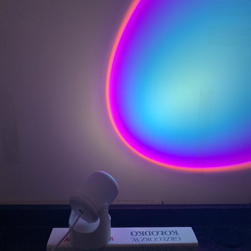 Solnedgångsprojektion Led Nattljus Regnbågsgolvstativ Modern Lampa Hemkonstdekor