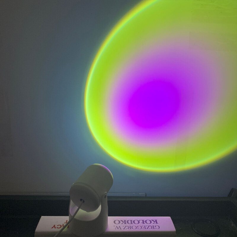 Solnedgångsprojektion Led Nattljus Regnbågsgolvstativ Modern Lampa Hemkonstdekor