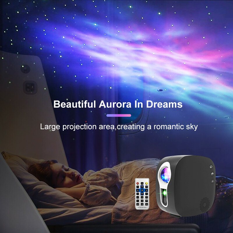 Stjärnhimmel Projektor Bluetooth Musikhögtalare Led Nattljus Galaxy Nebula Ocean Star Mån Nattlampa