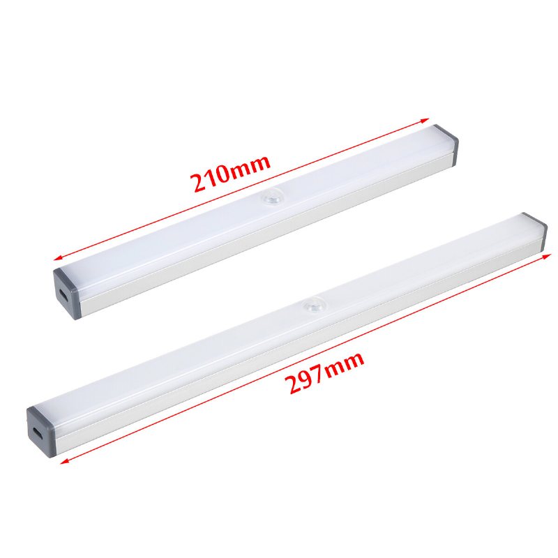 Trådlös Pir-rörelsesensor Led Nattljus Garderob Vägglampa Usb Uppladdningsbar