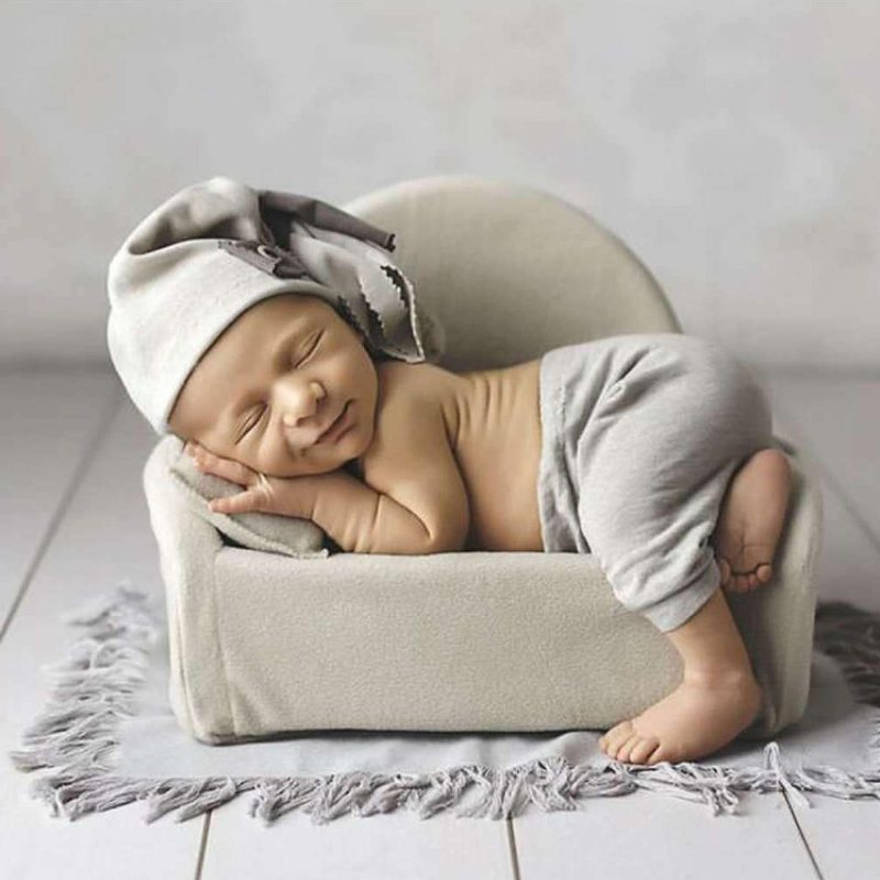 4 I 1 Nyfödd Pojkeflicka Fotografi Soffa Stol Mjuk Bolster Baby Sittdyna