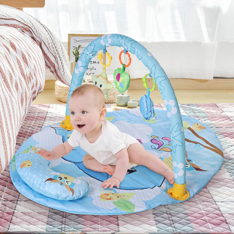 Baby Gym Lekmatta Pedagogiska Rack Leksaker Gym Mat Med Musiklampor Spädbarn Fitness Matta Present För Barn