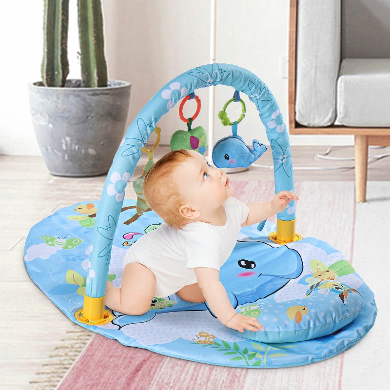 Baby Gym Lekmatta Pedagogiska Rack Leksaker Gym Mat Med Musiklampor Spädbarn Fitness Matta Present För Barn