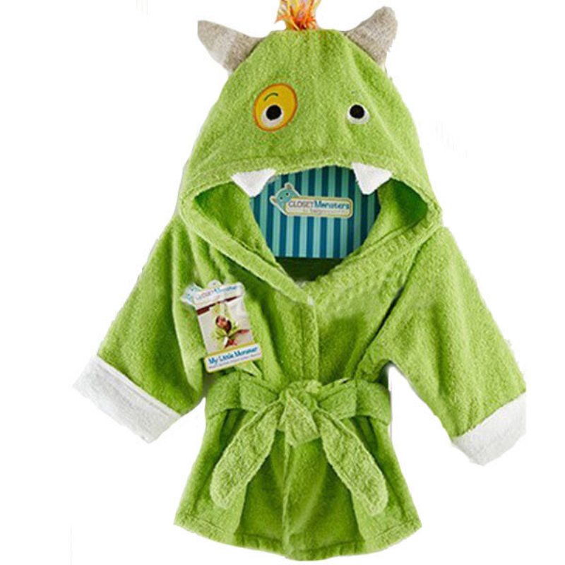 Baby Nighty Pyjamas Barn Småbarn Djur Cartoon Badrock Handduk