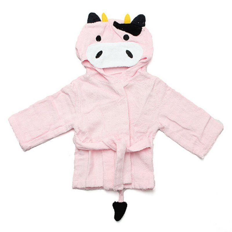 Baby Nighty Pyjamas Barn Småbarn Djur Cartoon Badrock Handduk