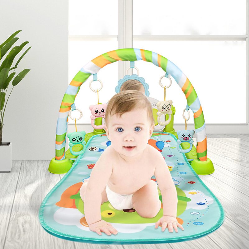 Babyaktivitet Lekmatta Babygym Pedagogisk Fitnessram Flerfäste Babyleksaker Musik Pianospel Crawl Mats Matta