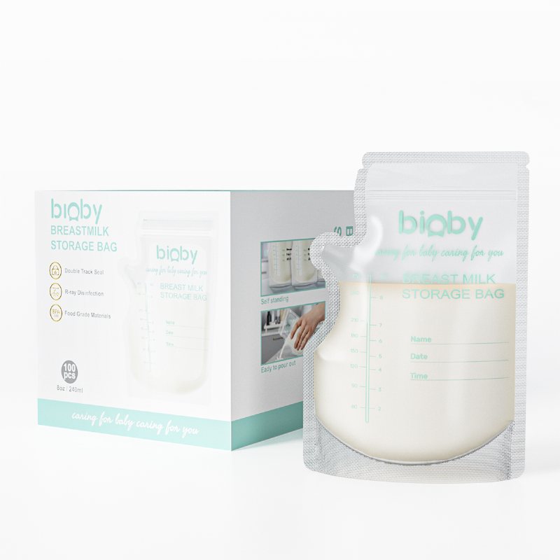 Bioby 100 Stk 40ml Mjölkfryspåsar Läckagesäkra Modermjölk Babymatsförvaring Bröstmjölksförvaringspåse Bpa-fria Babysäkra Matpåsar