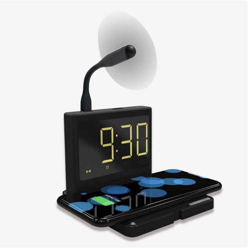 15w Väckarklocka Nattljus Multifunktionell 3 I 1 Mobil Trådlös Laddning Creative Clock Snabbladdare Presenttillbehör