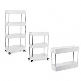 2/3/4 Rullvagn Förvaringshållare Rack Organizer Med Hjul För Kök Badrum Kontor