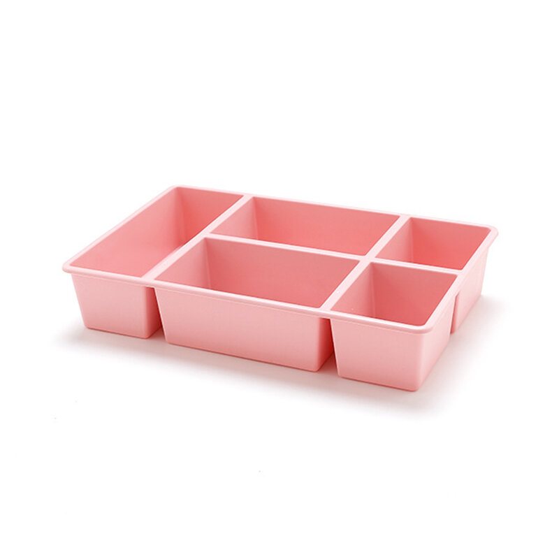 2192 Desktop Separerad Kosmetisk Förvaringslåda Plast 5 Grids Låda Skräp Organizer Box Hudvård Box