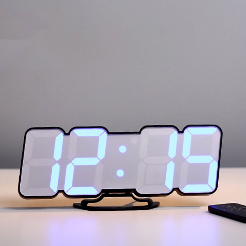 30 Digital Rgb Led Väckarklocka Fjärrkontroll Temperatur Luftfuktighet Desktop Röststyrning Väggmonterad Klocka